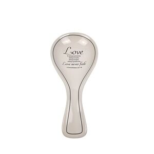 Home Essentials Love Never Fails Ceramic Spoon Rest 1 Corinthians 13:7-8 Cream